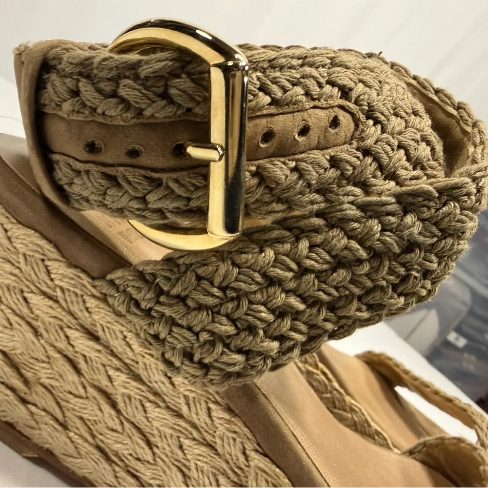 Crochet Espadrille Stuart Weitzman Tan Wedge Platform Sandal 10.5